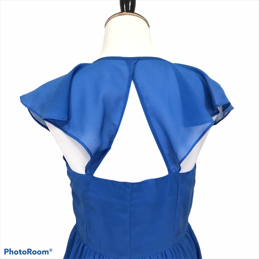 Pinky Ruffle Square Neck Open Triangular Back Sid… - image 6